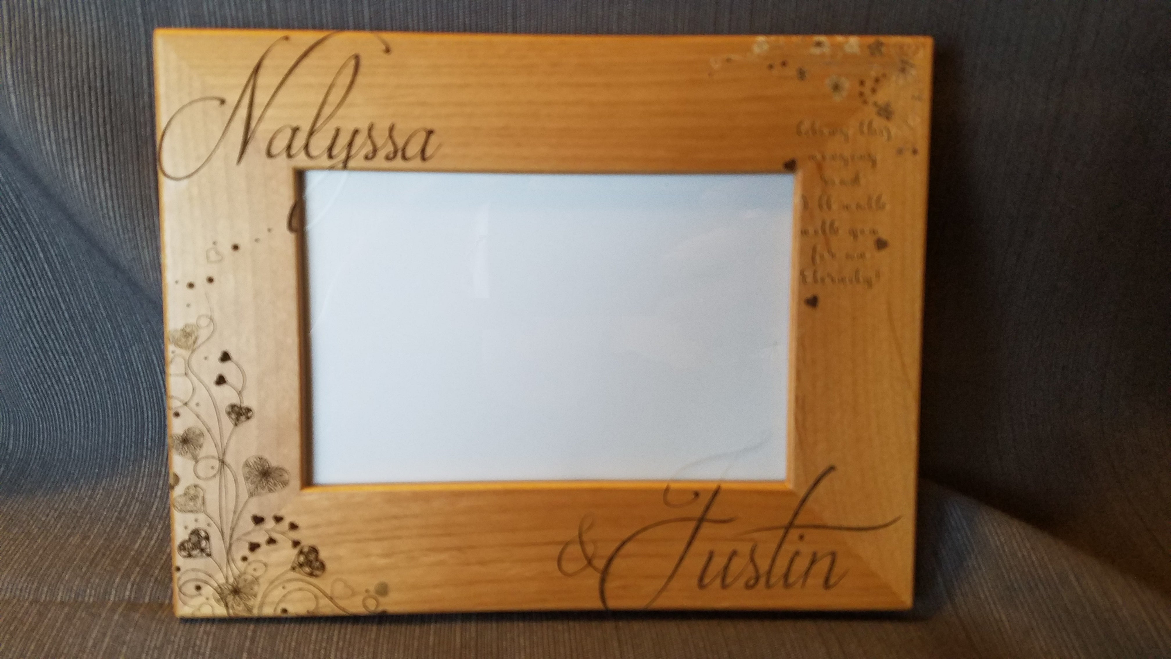 Personalized Frame, Custom Engraved Wood Picture Frame image 5