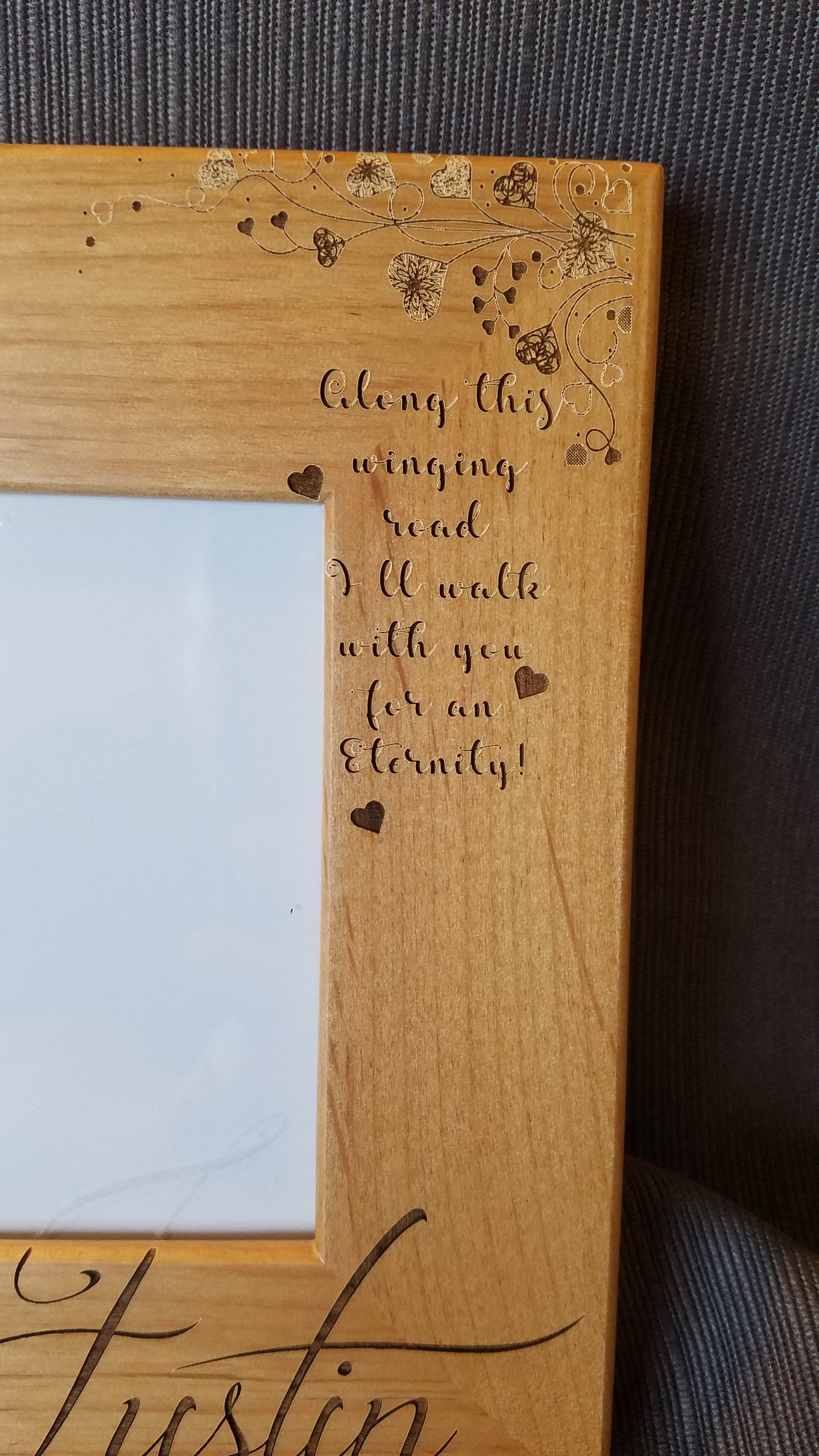 Personalized Frame, Custom Engraved Wood Picture Frame image 3
