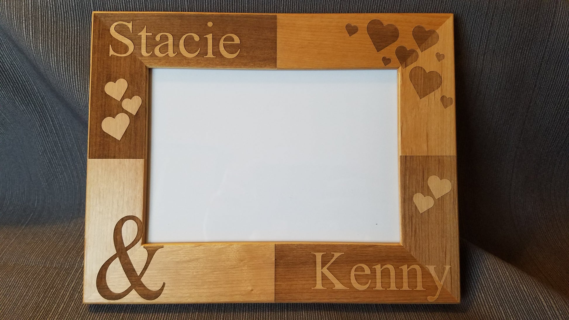 Personalized Frame, Custom Engraved Wood Picture Frame image 0