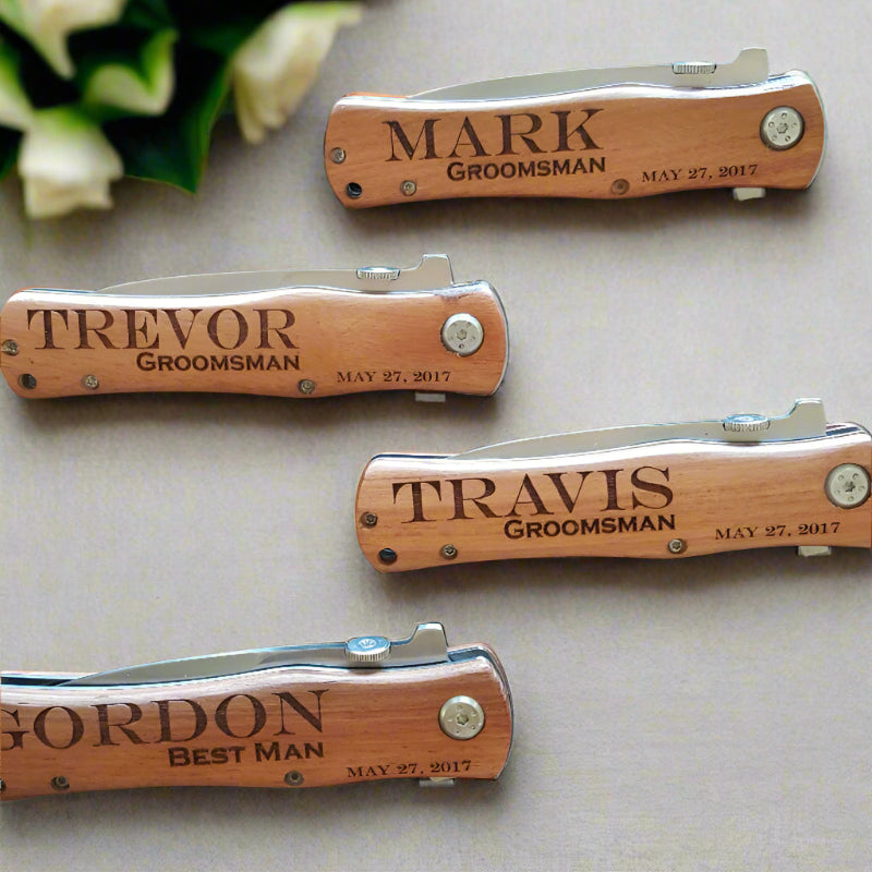 Wooden knives for your Groomsmen