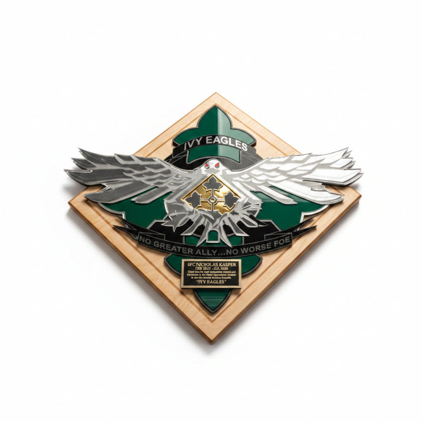 Ivy Eagles emblem on a textured dark background