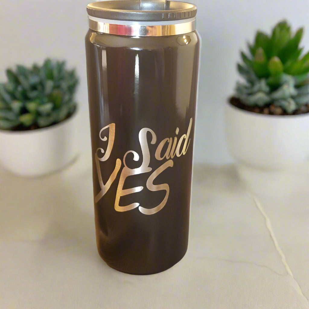 Engraved Coffee Travel Mug I said yes
